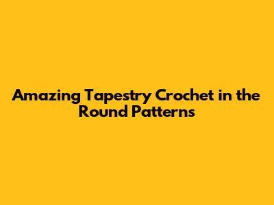 Amazing Tapestry Crochet in the Round Patterns