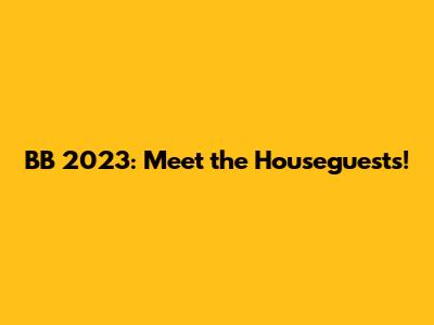 BB 2023: Meet the Houseguests!
