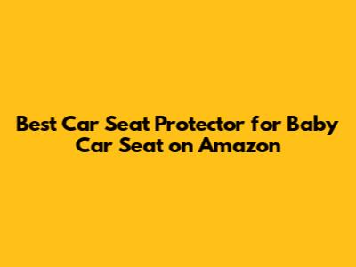 Best Car Seat Protector for Baby Car Seat on Amazon