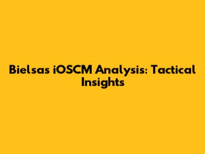 Bielsa's iOSCM Analysis: Tactical Insights