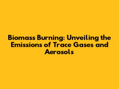 Biomass Burning: Unveiling the Emissions of Trace Gases and Aerosols