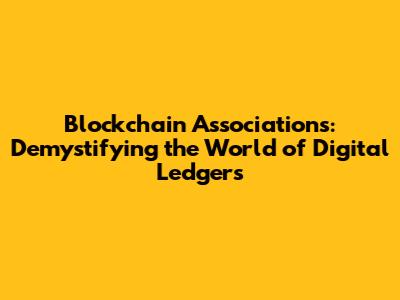 Blockchain Associations: Demystifying the World of Digital Ledgers