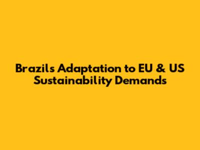 Brazil's Adaptation to EU & US Sustainability Demands