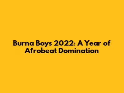 Burna Boy's 2022: A Year of Afrobeat Domination