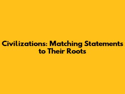 Civilizations: Matching Statements to Their Roots
