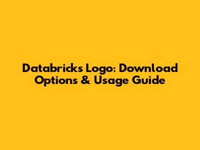 Databricks Logo: Download Options & Usage Guide