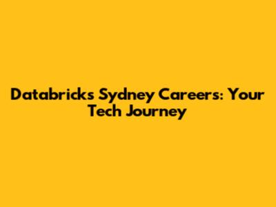 Databricks Sydney Careers: Your Tech Journey