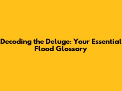 Decoding the Deluge: Your Essential Flood Glossary