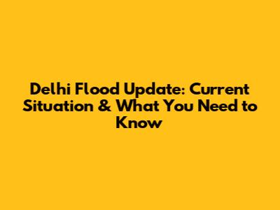 Delhi Flood Update: Current Situation & What You Need to Know