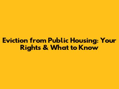 Eviction from Public Housing: Your Rights & What to Know