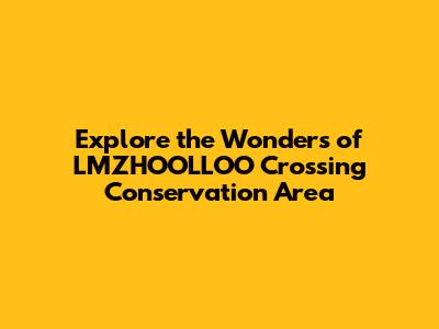 Explore the Wonders of LMZHOOLLOO Crossing Conservation Area