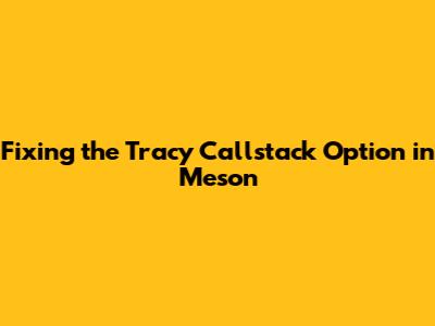 Fixing the Tracy Callstack Option in Meson