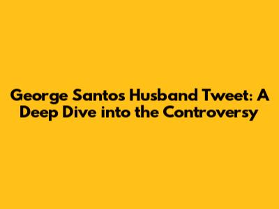 George Santos' Husband Tweet: A Deep Dive into the Controversy