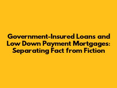 Government-Insured Loans and Low Down Payment Mortgages: Separating Fact from Fiction
