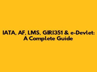 IATA, AF, LMS, GIRI351 & e-Devlet: A Complete Guide