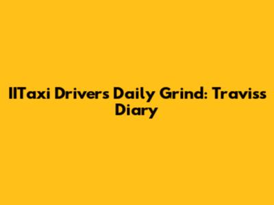 IITaxi Driver's Daily Grind: Travis's Diary