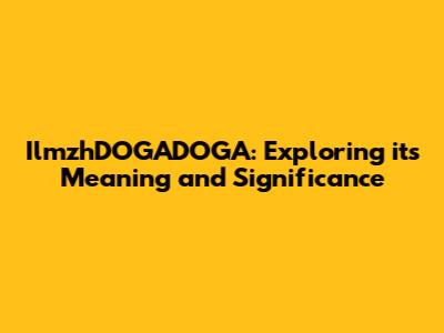 IlmzhDOGADOGA: Exploring its Meaning and Significance