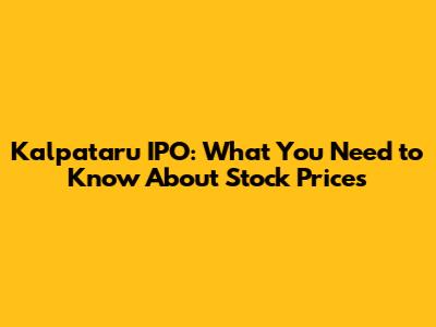 Kalpataru IPO: What You Need to Know About Stock Prices