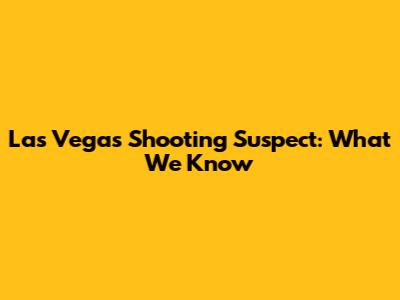 Las Vegas Shooting Suspect: What We Know