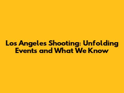 Los Angeles Shooting: Unfolding Events and What We Know