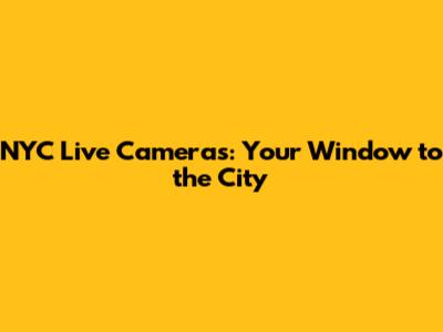 NYC Live Cameras: Your Window to the City