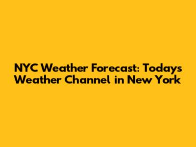 NYC Weather Forecast: Today's Weather Channel in New York