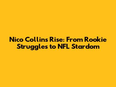 Nico Collins' Rise: From Rookie Struggles to NFL Stardom