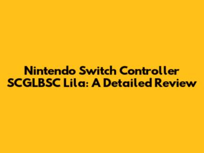 Nintendo Switch Controller SCGLBSC Lila: A Detailed Review