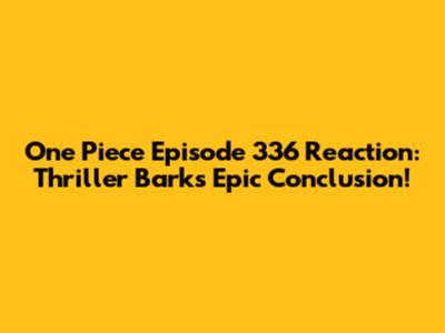 One Piece Episode 336 Reaction: Thriller Bark's Epic Conclusion!