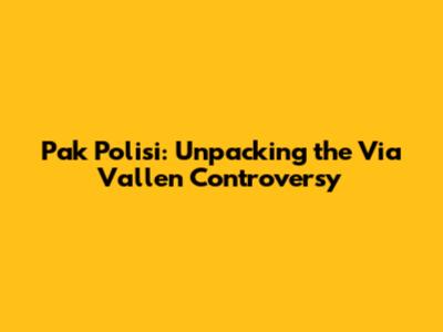 Pak Polisi: Unpacking the Via Vallen Controversy