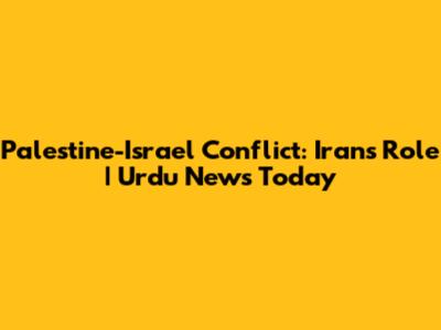 Palestine-Israel Conflict: Iran's Role | Urdu News Today