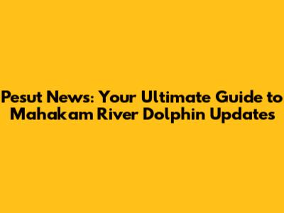 Pesut News: Your Ultimate Guide to Mahakam River Dolphin Updates