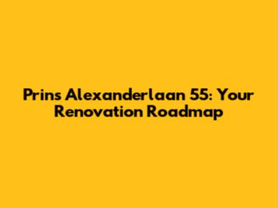 Prins Alexanderlaan 55: Your Renovation Roadmap