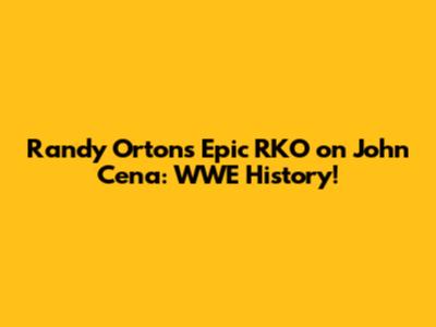 Randy Orton's Epic RKO on John Cena: WWE History!