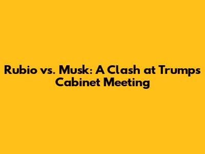 Rubio vs. Musk: A Clash at Trump's Cabinet Meeting