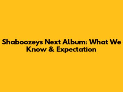 Shaboozey's Next Album: What We Know & Expectation