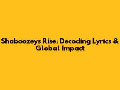 Shaboozey's Rise: Decoding Lyrics & Global Impact