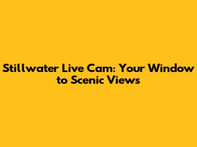 Stillwater Live Cam: Your Window to Scenic Views