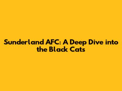 Sunderland AFC: A Deep Dive into the Black Cats