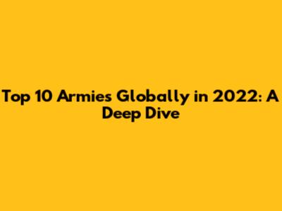 Top 10 Armies Globally in 2022: A Deep Dive