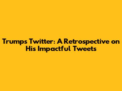 Trump's Twitter: A Retrospective on His Impactful Tweets