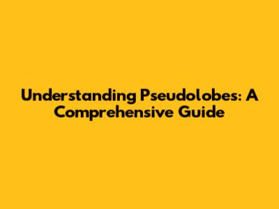 Understanding Pseudolobes: A Comprehensive Guide