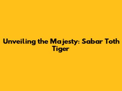 Unveiling the Majesty: Sabar Toth Tiger