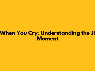 When You Cry: Understanding the 'Ji' Moment