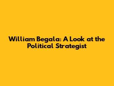 William Begala: A Look at the Political Strategist