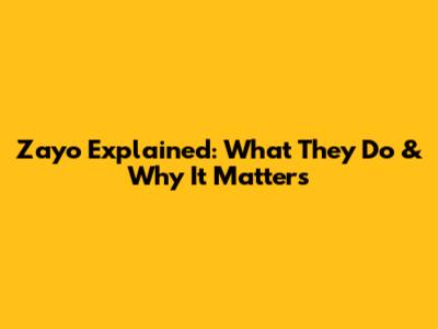 Zayo Explained: What They Do & Why It Matters