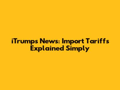 iTrump's News: Import Tariffs Explained Simply
