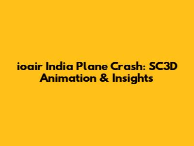 ioair India Plane Crash: SC3D Animation & Insights